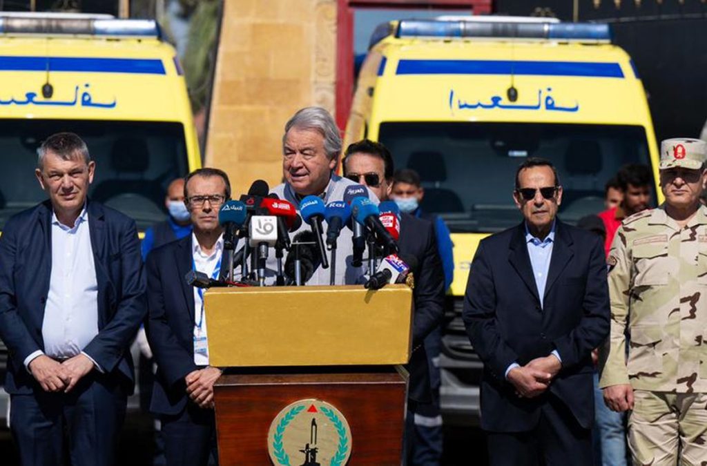 Guterres insta a un alto el fuego en Gaza y a la creación de un Estado palestino independiente