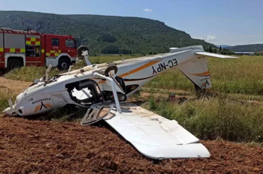 accidente de una avioneta