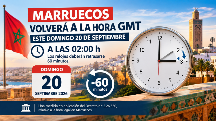 Marruecos vuelve a la hora GMT el 20 de septiembre de 2026